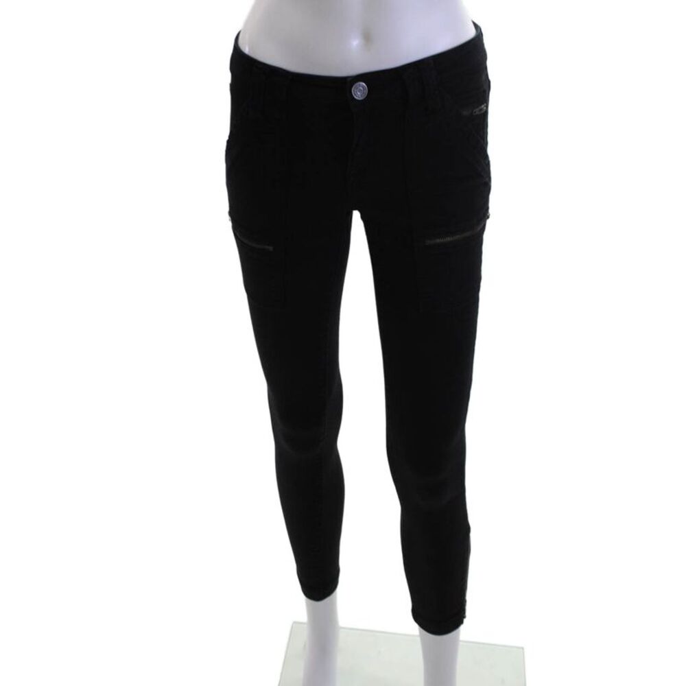 Joie Womens Cargo Ankle Pants Black Button Closure Size 25